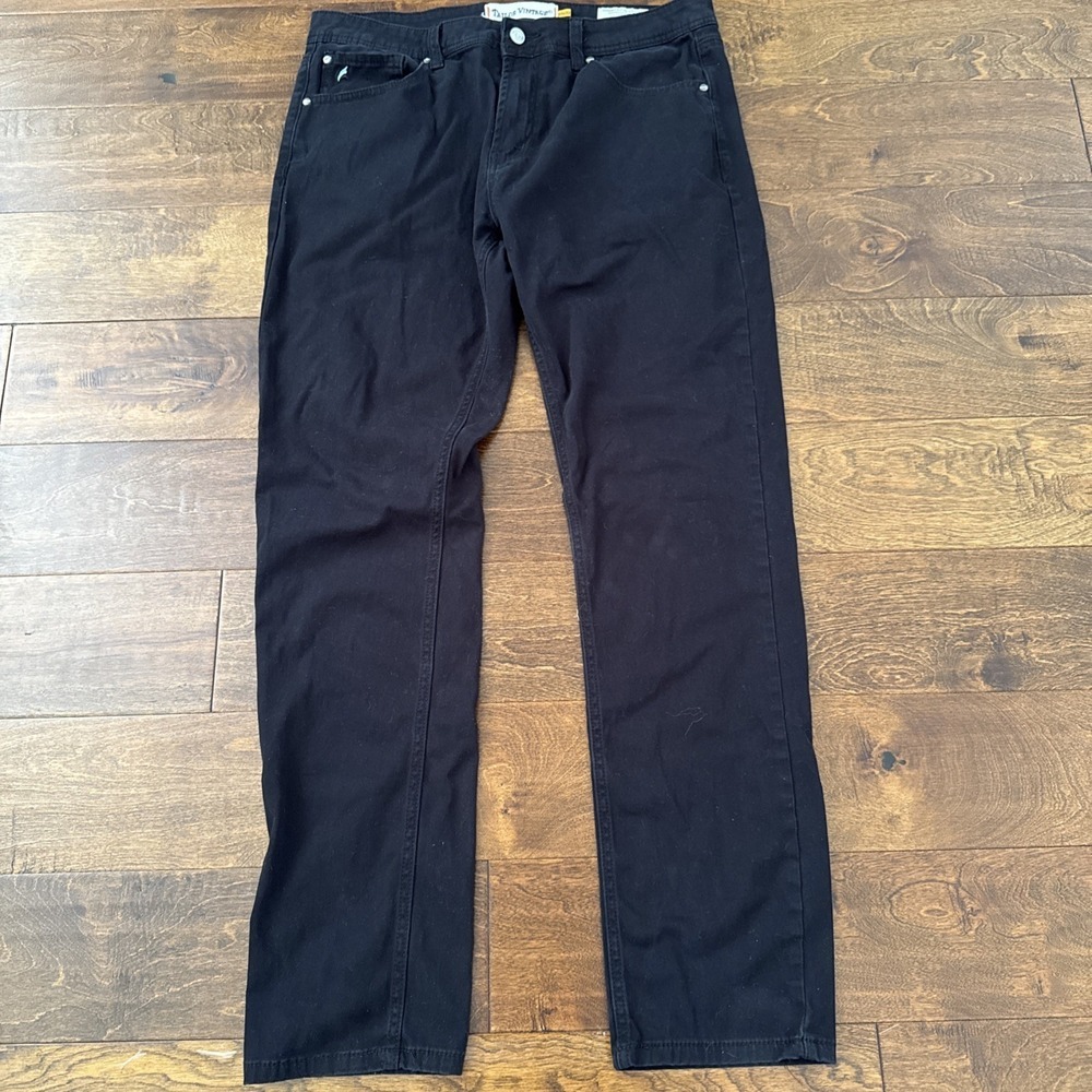 Taylor Vintage Men 34x32 Jean Connecticut Original Canaan Slim Fit Black Stretch